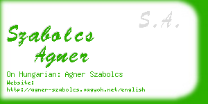 szabolcs agner business card